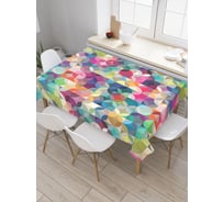 Прямоугольная скатерть JoyArty Радужные переливы с кругами из сатена tc_20795_120x145