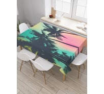 Прямоугольная скатерть JoyArty Радуга на пляже из сатена tc_21014_120x145