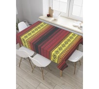 Прямоугольная скатерть JoyArty Полосы с древним орнаментом из сатена tc_31184_120x145