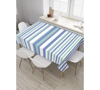 Прямоугольная скатерть JoyArty Полосы синих оттенков из сатена tc_33757_120x145