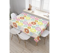 Прямоугольная скатерть JoyArty Пончики с кремом из сатена tc_33096_120x145