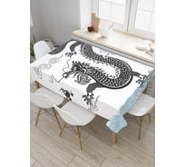 Прямоугольная скатерть JoyArty Полет дракона из сатена tc_36687_120x145
