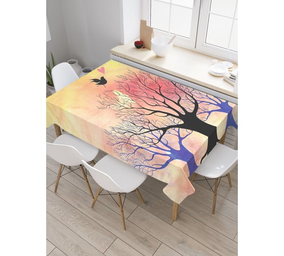 Прямоугольная скатерть JoyArty Полет любви из сатена tc_3388_120x145 1
