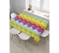 Прямоугольная скатерть JoyArty Радужные волны из сатена tc_31374_120x145