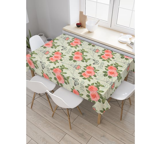 Прямоугольная скатерть JoyArty Полосы из роз из сатена tc_29958_120x145 1