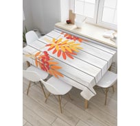 Прямоугольная скатерть JoyArty Подвешенные листья рябины из сатена tc_38393_120x145