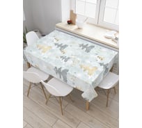 Прямоугольная скатерть JoyArty Праздничные ели из сатена tc_20281_120x145