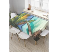 Прямоугольная скатерть JoyArty Пологая пальма из сатена tc_6701_120x145