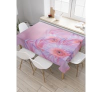 Прямоугольная скатерть JoyArty Сиреневые ромашки из сатена tc_29861_120x145