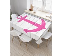Прямоугольная скатерть JoyArty Розовый якорь из сатена tc_5096_120x145