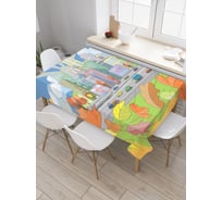 Прямоугольная скатерть JoyArty Город встретил осень из сатена tc_3478_120x145