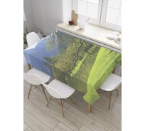Прямоугольная скатерть JoyArty Скамейка на берегу из сатена tc_32571_120x145