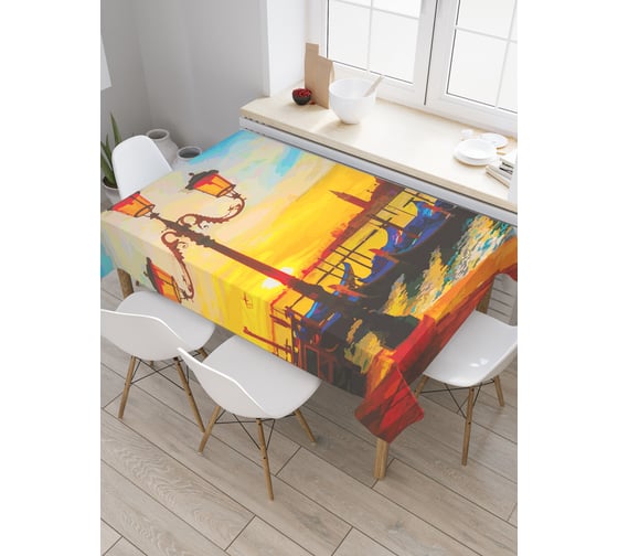 Прямоугольная скатерть JoyArty Набережная венеции из сатена tc_37894_120x145 1