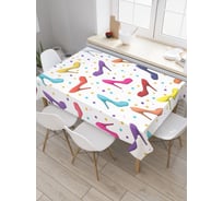 Прямоугольная скатерть JoyArty Разнообразие туфелек из сатена tc_30027_120x145