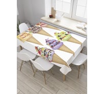 Прямоугольная скатерть JoyArty Выбор мороженого из сатена tc_28428_120x145