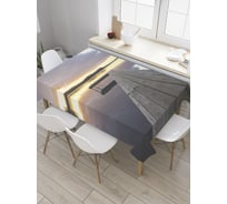 Прямоугольная скатерть JoyArty Деревянный причал из сатена tc_32142_120x145