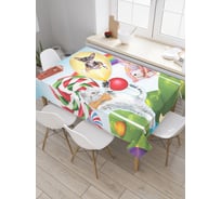 Прямоугольная скатерть JoyArty Город сладости из сатена tc_29871_120x145