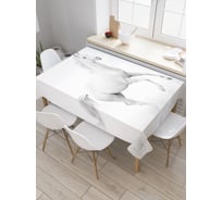 Прямоугольная скатерть JoyArty Скакун-альбинос из сатена tc_38181_120x145