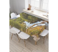 Прямоугольная скатерть JoyArty Дорога над рекой из сатена tc_29792_120x145