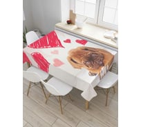 Прямоугольная скатерть JoyArty Влюбленный Валентин из сатена tc_91957_120x145