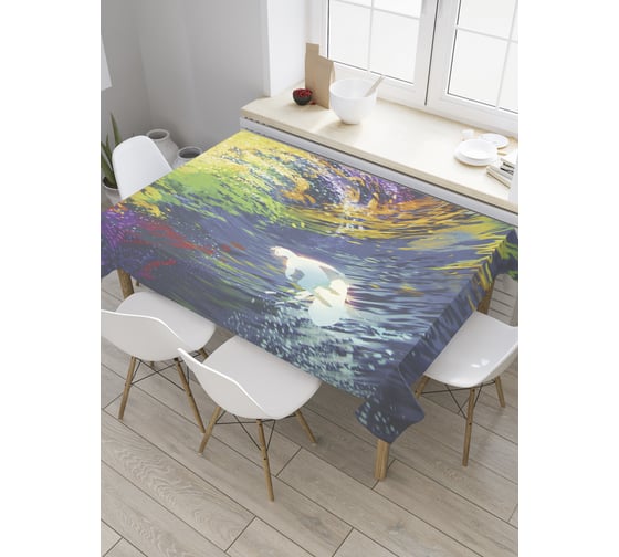 Прямоугольная скатерть JoyArty Радужная волна из сатена tc_32956_120x145 1