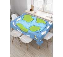 Прямоугольная скатерть JoyArty Нарисованная Земля из сатена tc_37991_120x145