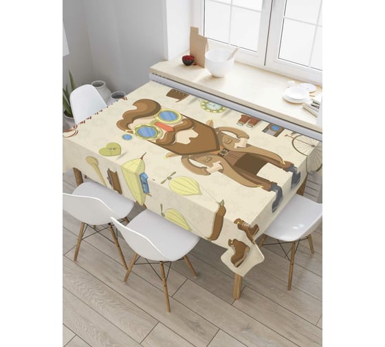 Прямоугольная скатерть JoyArty Мужчина в стиле стимпанк из сатена tc_58775_120x145 1