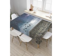 Прямоугольная скатерть JoyArty Гроза на поле из сатена tc_4544_120x145