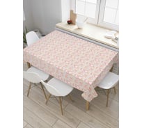 Прямоугольная скатерть JoyArty Светлые розовые цветы из сатена tc_258453_120x145