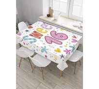 Прямоугольная скатерть JoyArty Сладкие фигурки из сатена tc_34236_120x145