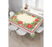 Прямоугольная скатерть JoyArty Рождественская рамка из сатена tc_29342_120x145