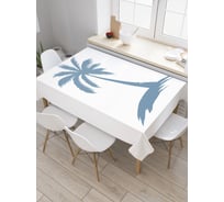 Прямоугольная скатерть JoyArty Синяя пальма из сатена tc_4821_120x145