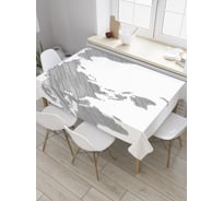 Прямоугольная скатерть JoyArty Серая карта из сатена tc_34025_120x145