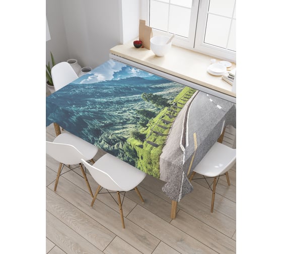 Прямоугольная скатерть JoyArty Мотоциклисты в дороге из сатена tc_30209_120x145 1