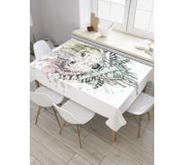 Прямоугольная скатерть JoyArty Волк-воин из сатена tc_28198_120x145