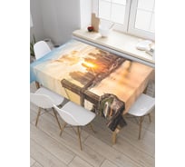 Прямоугольная скатерть JoyArty Мост под закатом из сатена tc_15550_120x145