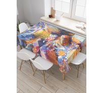 Прямоугольная скатерть JoyArty Радуга покрыла камни из сатена tc_23023_120x145