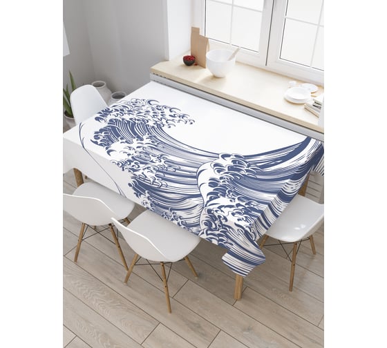 Прямоугольная скатерть JoyArty Громадная волна из сатена tc_37605_120x145 1