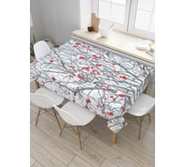 Прямоугольная скатерть JoyArty Заснеженная калина из сатена tc_6969_120x145