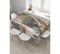 Прямоугольная скатерть JoyArty Садик на Крите из сатена tc_9268_120x145