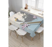 Прямоугольная скатерть JoyArty Серф у острова из сатена tc_7631_120x145