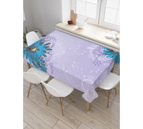 Прямоугольная скатерть JoyArty Синие цветы из сатена tc_29358_120x145