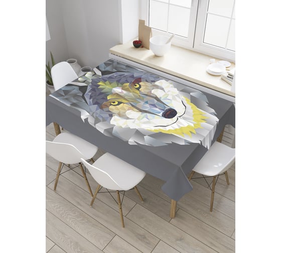 Прямоугольная скатерть JoyArty Драгоценный волк из сатена tc_8882_120x145 1