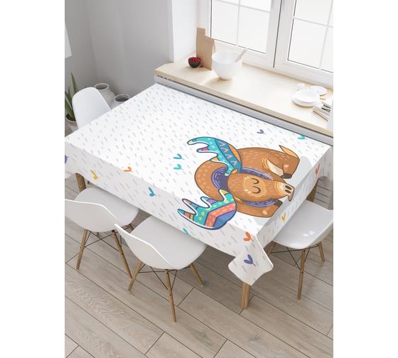 Прямоугольная скатерть JoyArty Спящий лось из сатена tc_22294_120x145 1