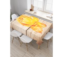 Прямоугольная скатерть JoyArty Желтый тюльпан из сатена tc_20395_120x145