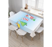 Прямоугольная скатерть JoyArty Игрушечный Новый Год из сатена tc_6136_120x145
