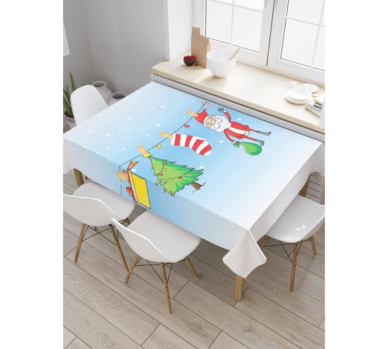 Прямоугольная скатерть JoyArty Игрушечный Новый Год из сатена tc_6136_120x145 1