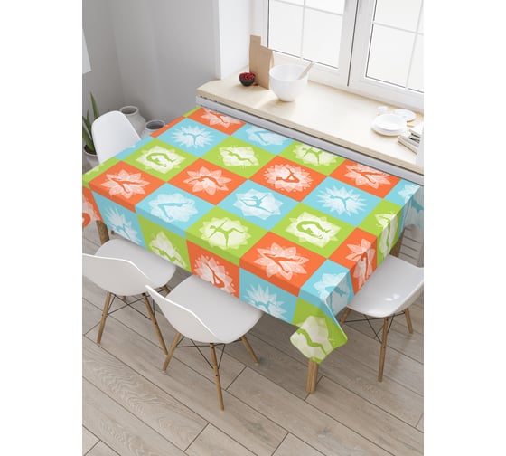 Прямоугольная скатерть JoyArty Йога из сатена tc_37556_120x145 1