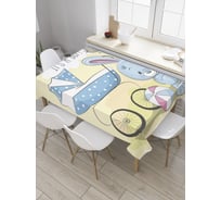 Прямоугольная скатерть JoyArty Зайчик у коляски из сатена tc_35097_120x145