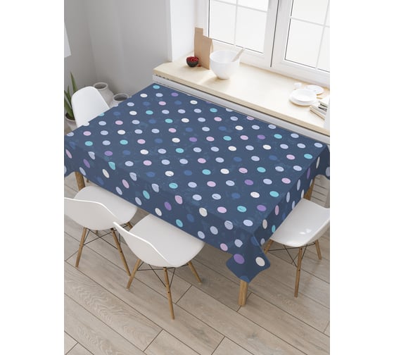 Прямоугольная скатерть JoyArty Разнообразный горошек из сатена tc_23143_120x145